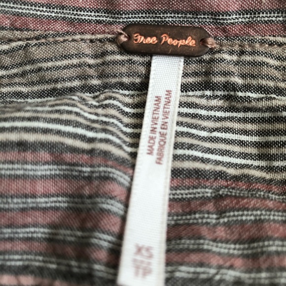 Free People Long Sleeve Multi Stripe Shirt - Picture 7 of 8